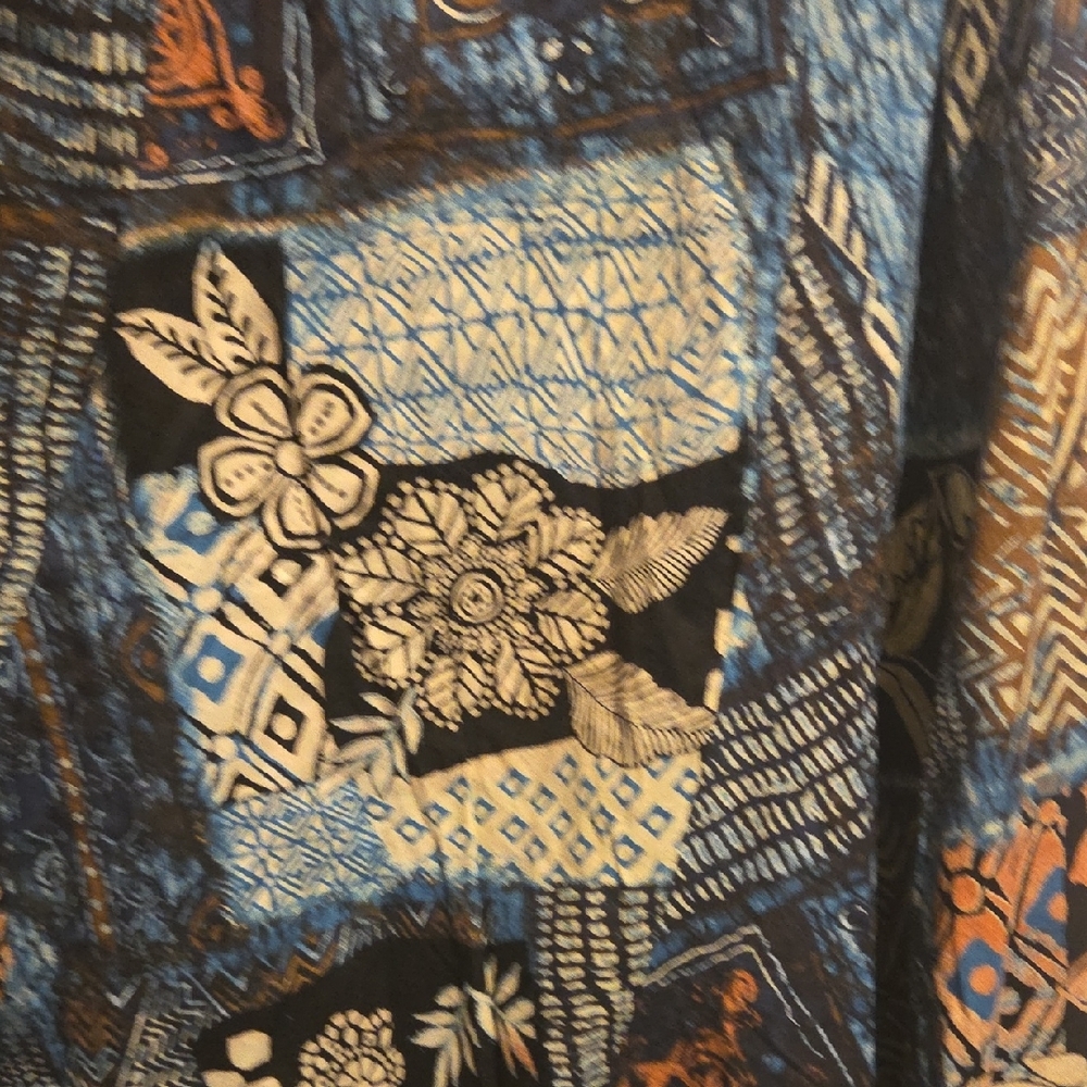 Chico's Blue and Black Patchwork Midi Skirt - Picture 3 of 6